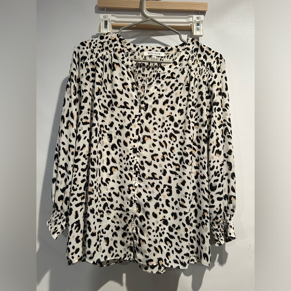 Worn once - perfect animal print blouse